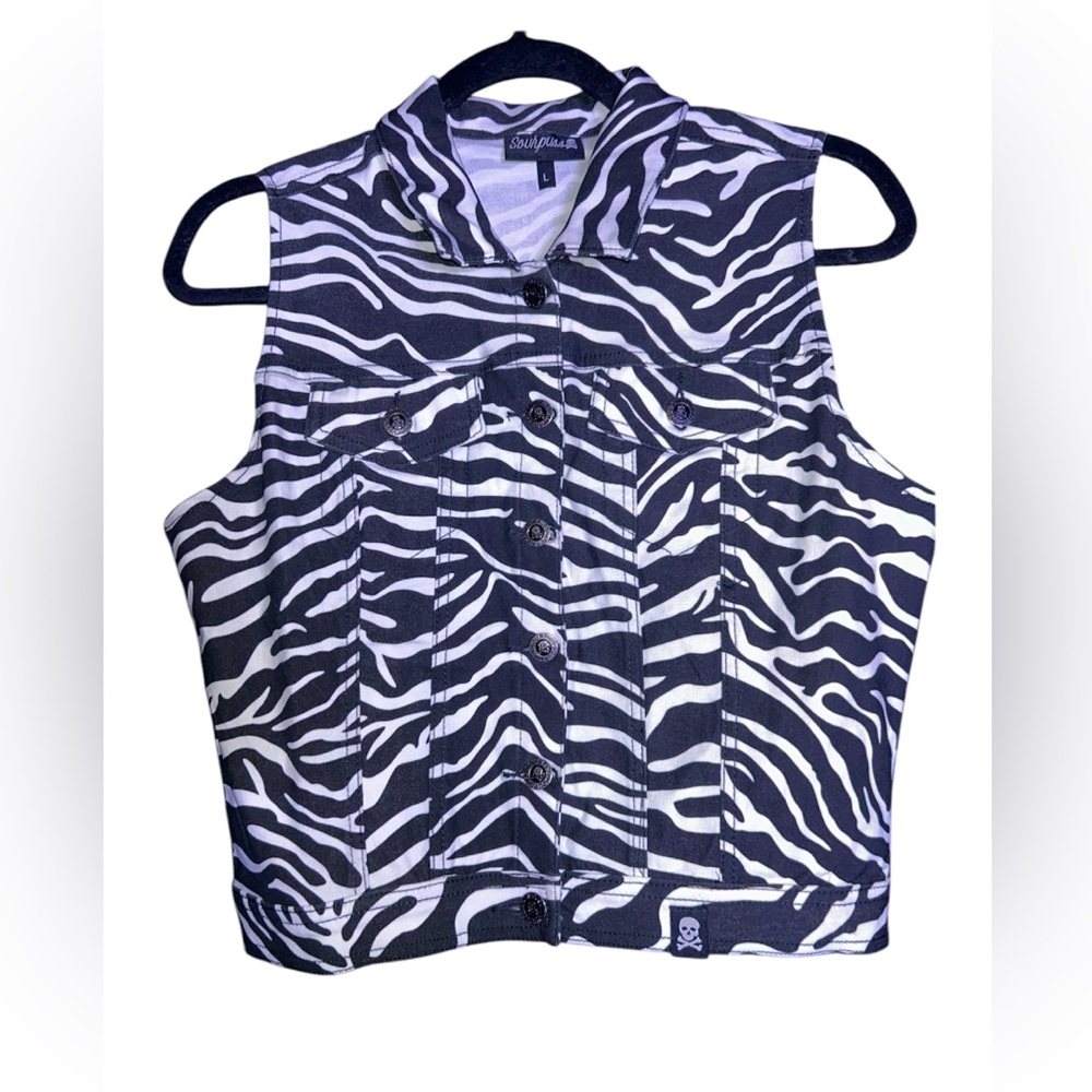 Sourpuss Zebra print vest